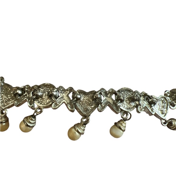 Elegant Pearl and Silver Necklace Y2K. Front and back pics. - Picture 9 of 9